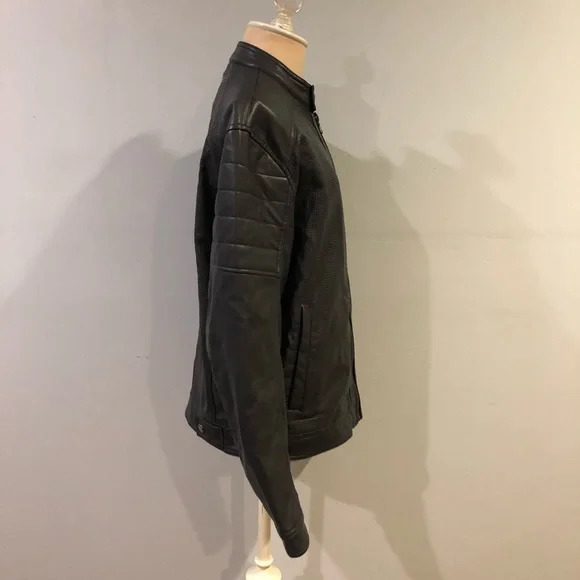 Michael Kors Perforated Vegan Leather Moto Jacket - Picture 3 of 6